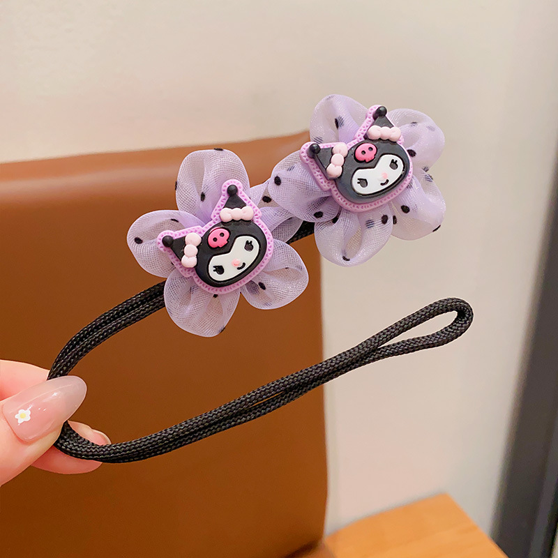 Kulomi niños varillas de cabello bola cabeza perezosa artefacto 2024 nuevo bebé dibujos animados cabeza trasera toque de flores