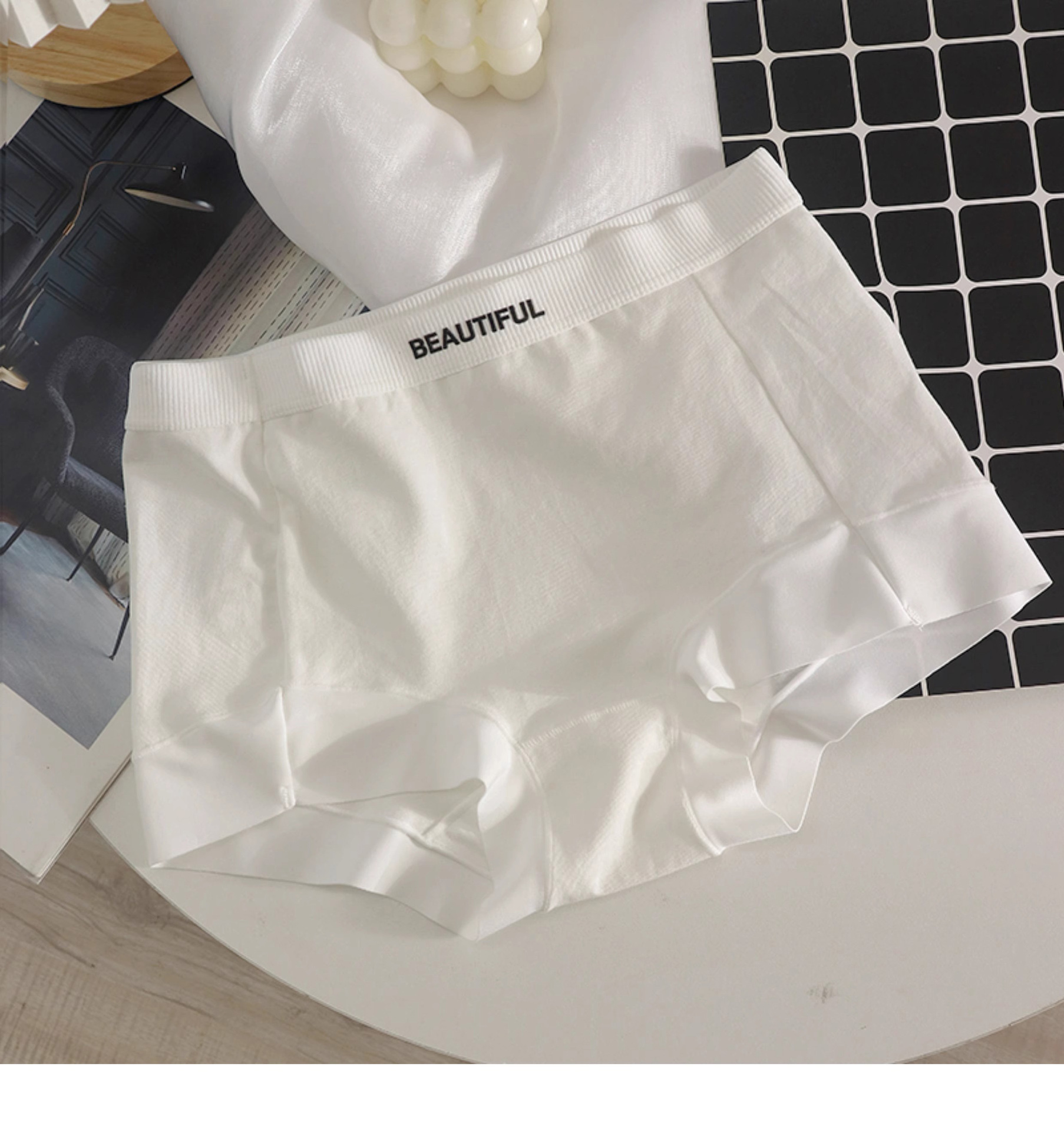 2 - en - 1 pantalones de seguridad 7A antibacterianos entrepierna panties de esquina plana de mujer algodón sin marcas anti-luz leggings