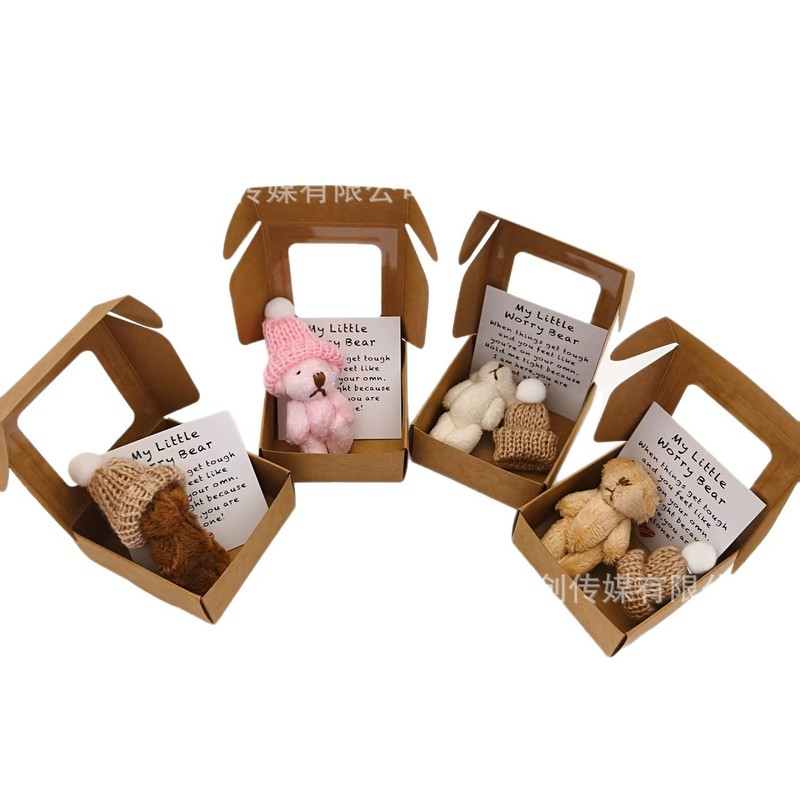 跨境爆款 Mini Plush Teddy Bear 手工制作的迷你毛绒泰迪熊盒装|undefined