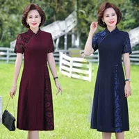Свадебное платье Платье для мамы и весны Модное платье Cheongsam для женщин среднего возраста Новинка 2021 года для женщин среднего возраста и в западном стиле Лето