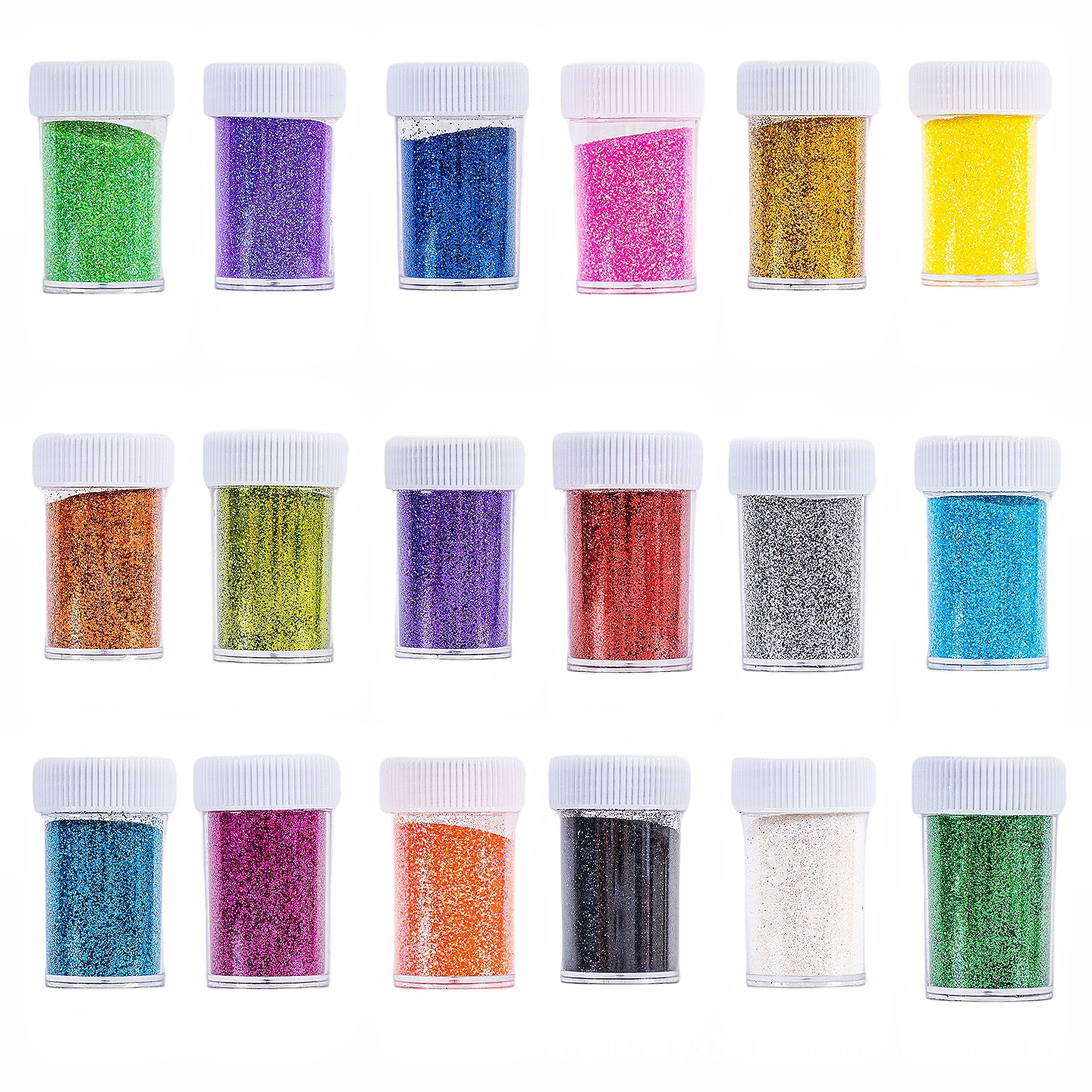 18 agujeros almohadilla interna 10g en polvo de cebolla dorada DIY manicura maquillaje slime polvo flash goteo caucho botella de oro y plata