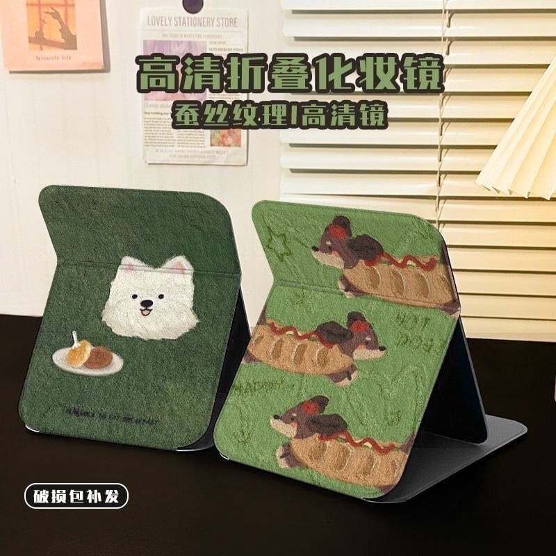 高級油絵折りたたみミラーインスタイルミラーフレンチ高価値化粧鏡デスクトップデスクトップ化粧鏡シンプル|undefined