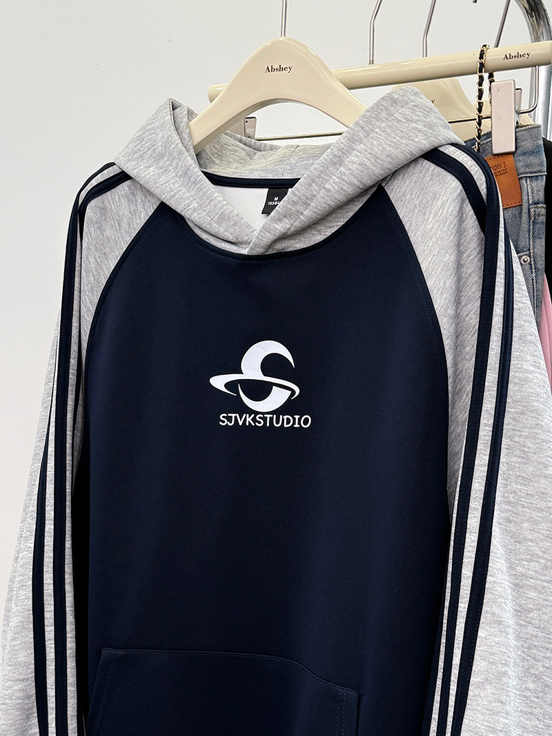 Felpa unisex coppia outfit primavera autunno sottile 2024 felpa con cappuccio stampata larga stile coreano top 100 kg_voghion.com