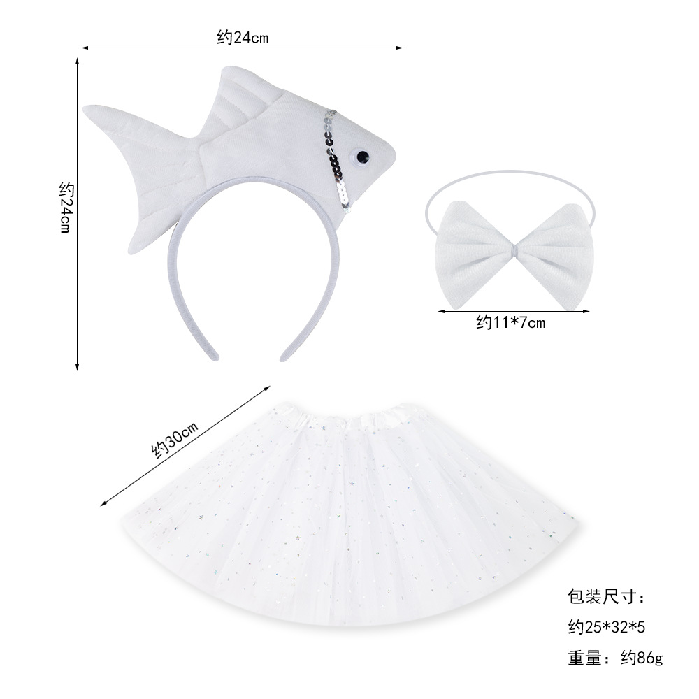 Wansheng rendimiento de la etapa tocado suministros de juego de Navidad peces animales diadema Vida Marina Goldfish diadema