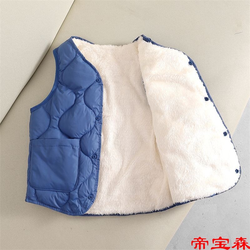 children Down cotton Vest Boy girl Cotton vest CUHK student keep warm Internal bile waistcoat 2022 New winter