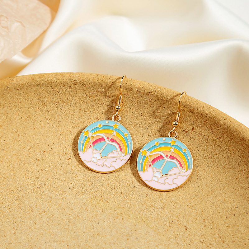 Iron Ear Needle Material 14K Gold Plated Plating Material Drop Earrings Classification Cartoon Style Animal Flower Alloy Plating Women's Drop Earrings