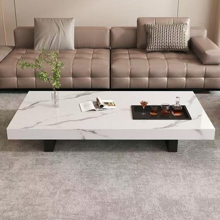 Slate coffee table for living room, new model with a high-end, light-luxury feel, suitable for small spaces, minimalist Italian-style slate tea table