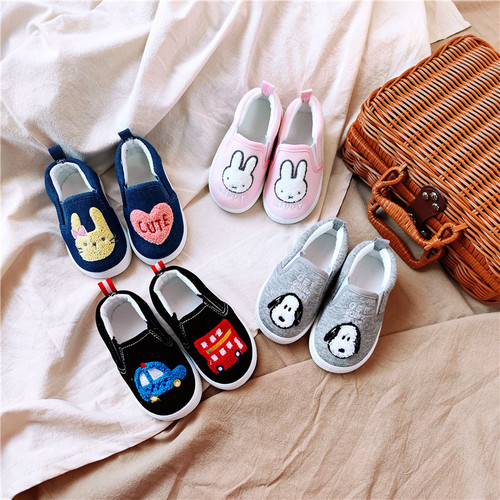 Island country winter style Xijia cartoon children's baby cotton shoes plus velvet warm toddler shoes boys and girls shoes thin cotton shoes
