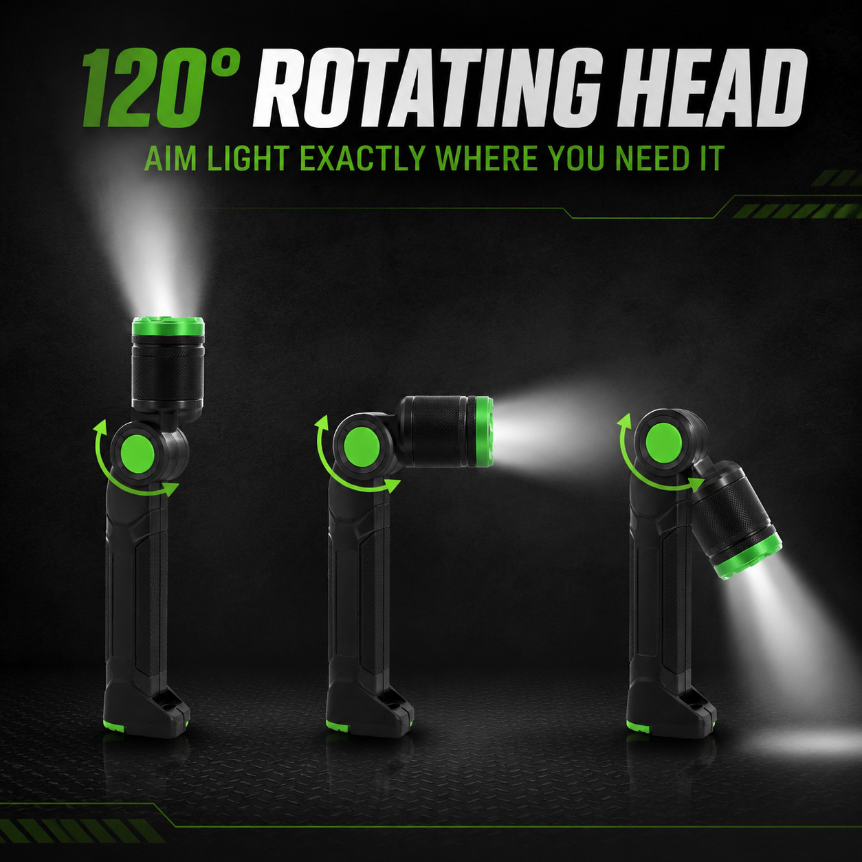 26 New Models of Rotating Work Lights, Rechargeable 1500Lm Rotating Car Repair Lights, Led Emergency Lighting Auto Repair Lights
