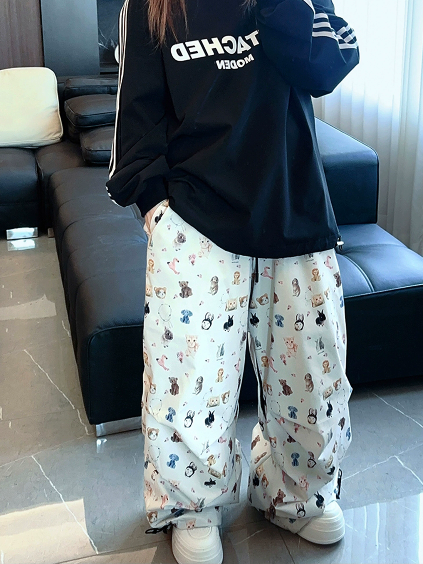 Водонепроницаемые флизелиновые лыжные брюки, Oversize теплая pants, абрикосовый и принт, размеры M–3XL