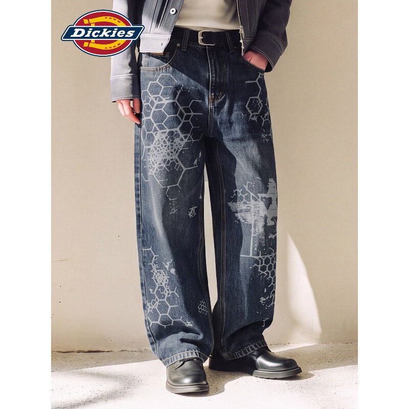 Dickies cyberpunk-style denim pants for men, 2026 new autumn collection, American high-end, niche, loose-fit, wide-leg pants Dickies cyberpunk-style denim pants for men, 2026 new autumn collection, American high-end, niche, loose-fit, wide-leg pants