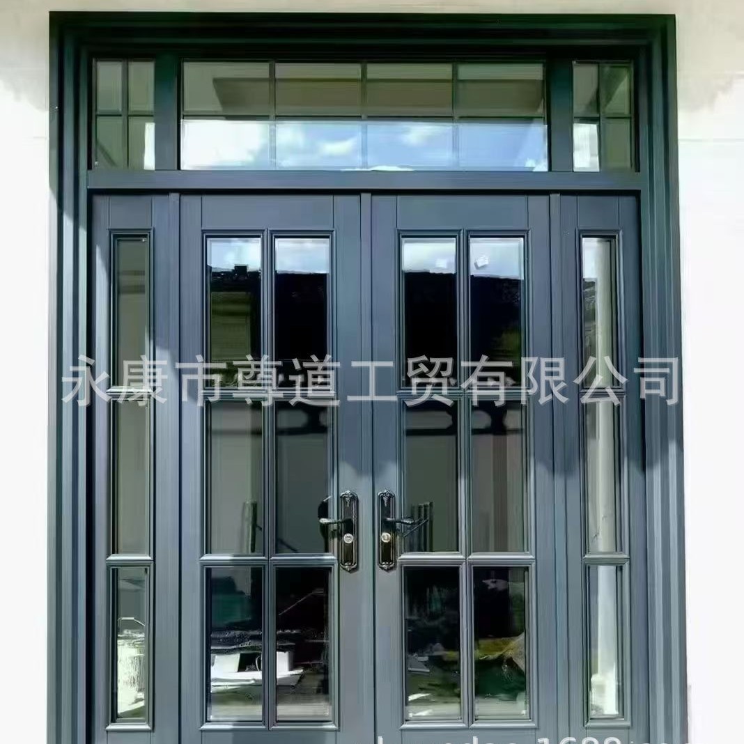 定制江苏仪征锌合金玻璃大门湖北天门锌合金大门山东莱州四开大门