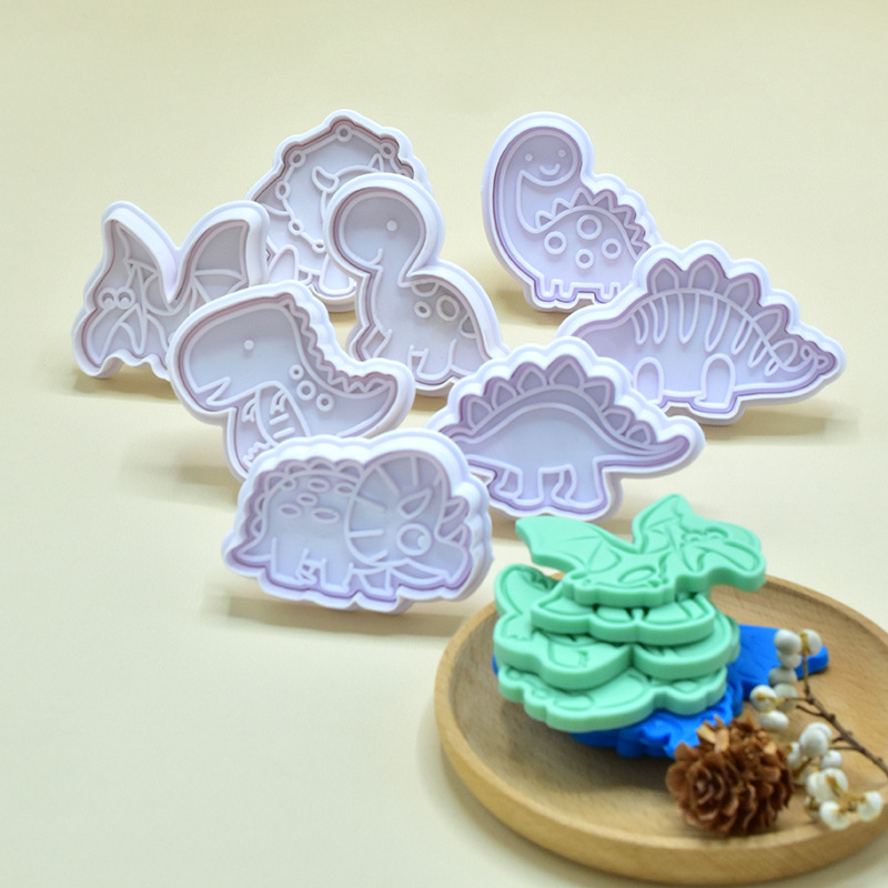 Nueva oferta de comercio exterior creativo plástico decorativo molde de galletas comida complementaria DIY dinosaurio serie biscuit molde de primavera image 5