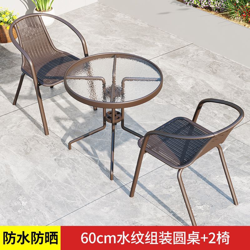 60물무늬조립원탁+의자2개