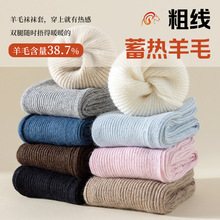 秋冬羊毛袜套针织百搭保暖中长筒加厚护膝时尚舞蹈腿套女护腿脚套