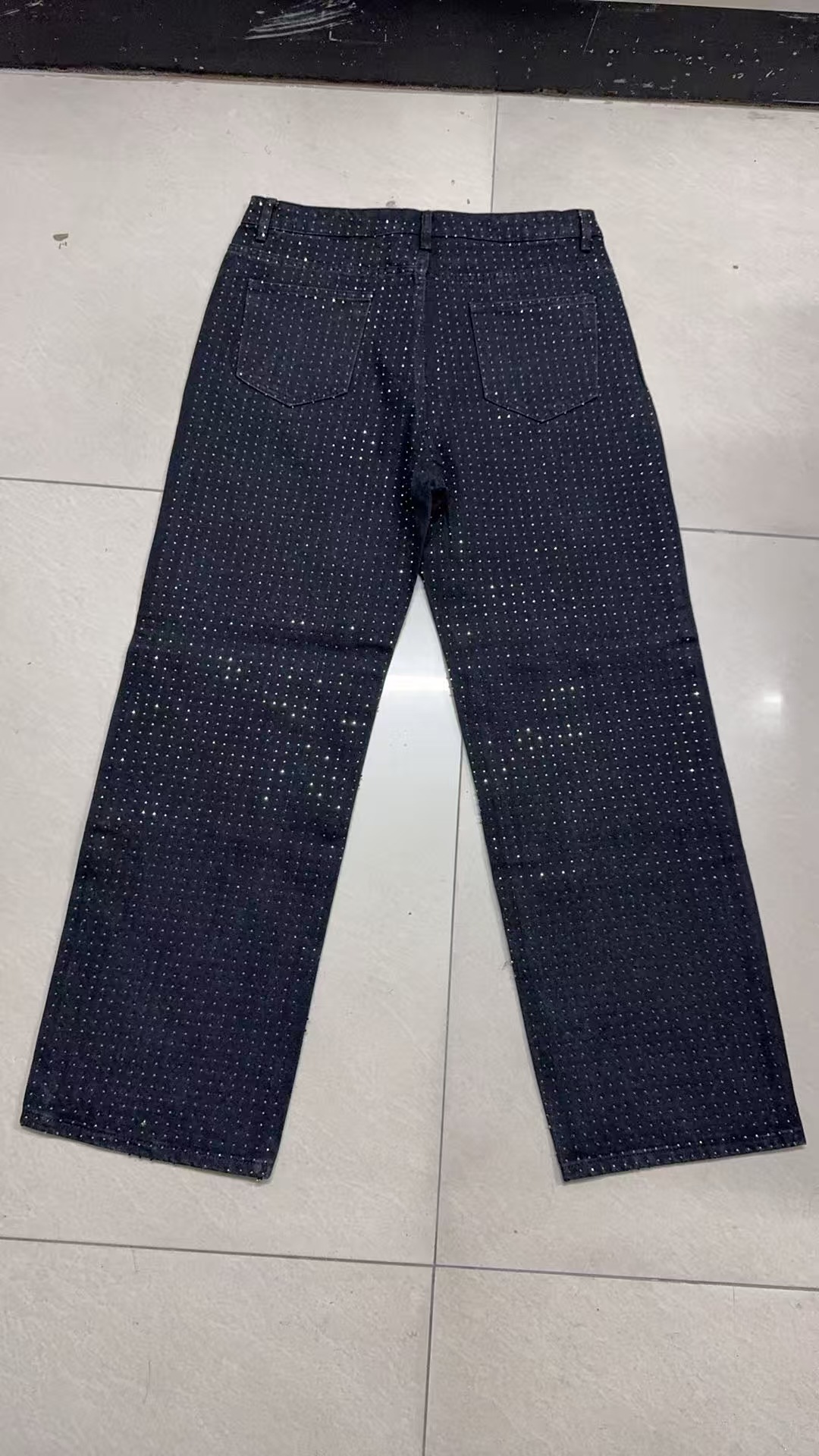 Men's Clothing Men's Jeans New Style American Diamond Embellished Denim_viptrois.com