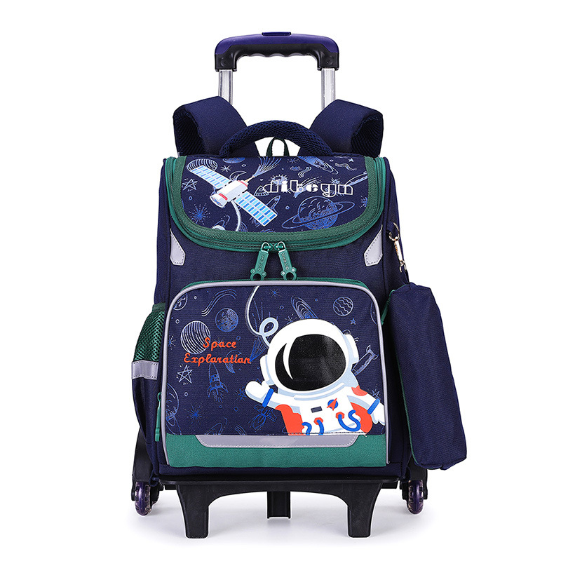 Nuevo diterano Escuela Primaria estudiante carro mochila niños y niñas Grado 1-3-4 ligero de seis ruedas subir escaleras con ruedas