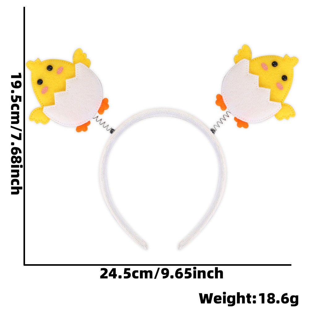 Amazon nueva decoración de pascua cabello cascada conejo pollo huevo tocado de dibujos animados para niños animales bandas de cabeza