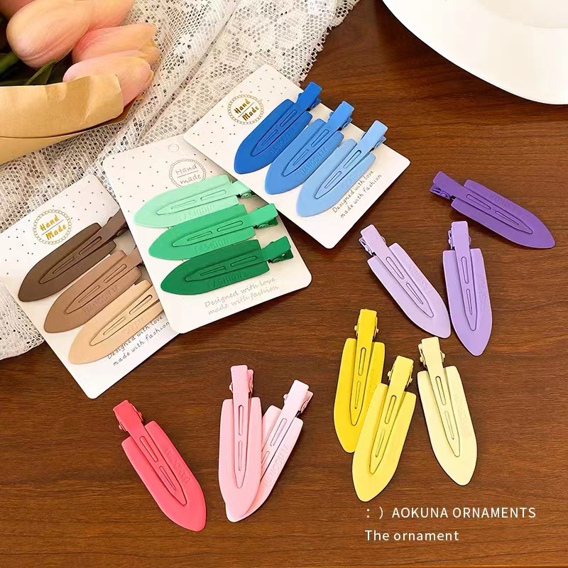 Hair clip for women, colorful candy metal hair accessory, no trace, new wave side duckbill hair clip, simple hairpin, wholesale