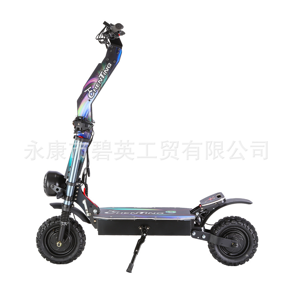 跨境电商大功率12000瓦比赛越野铝合金11英寸两轮电动滑板车成人