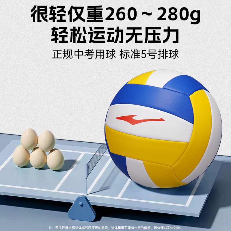 鸿星尔克排球5号中学生专用中体考软式硬排五号训练比赛体育室外|undefined