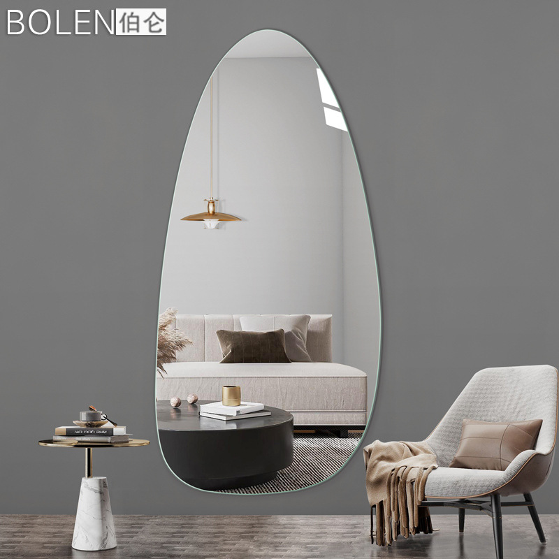 BOLEN Internet fotografía de celebridades espejo de tocador sin marco de forma especial espejo decorativo sala de estar guardarropa espejo de cuerpo completo pared autoadhesiva