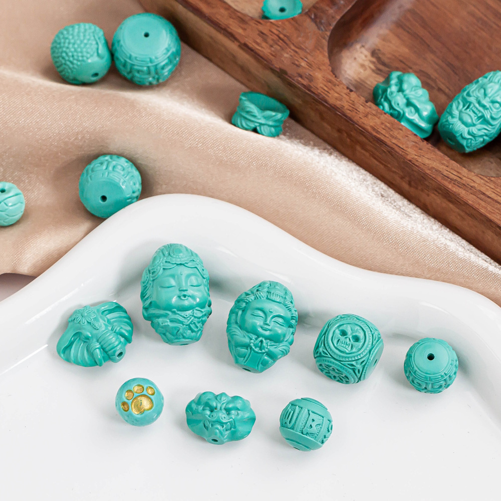 Magnesite Optimized Turquoise Spacer Beads Tara Round Beads Bodhisattva Dragon King Barrel Beads DIY Bracelet Accessories