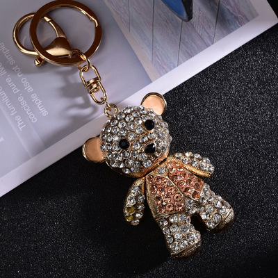 YSK025合金镶钻时尚可爱小熊钥匙扣汽车钥匙扣包挂吊坠饰品