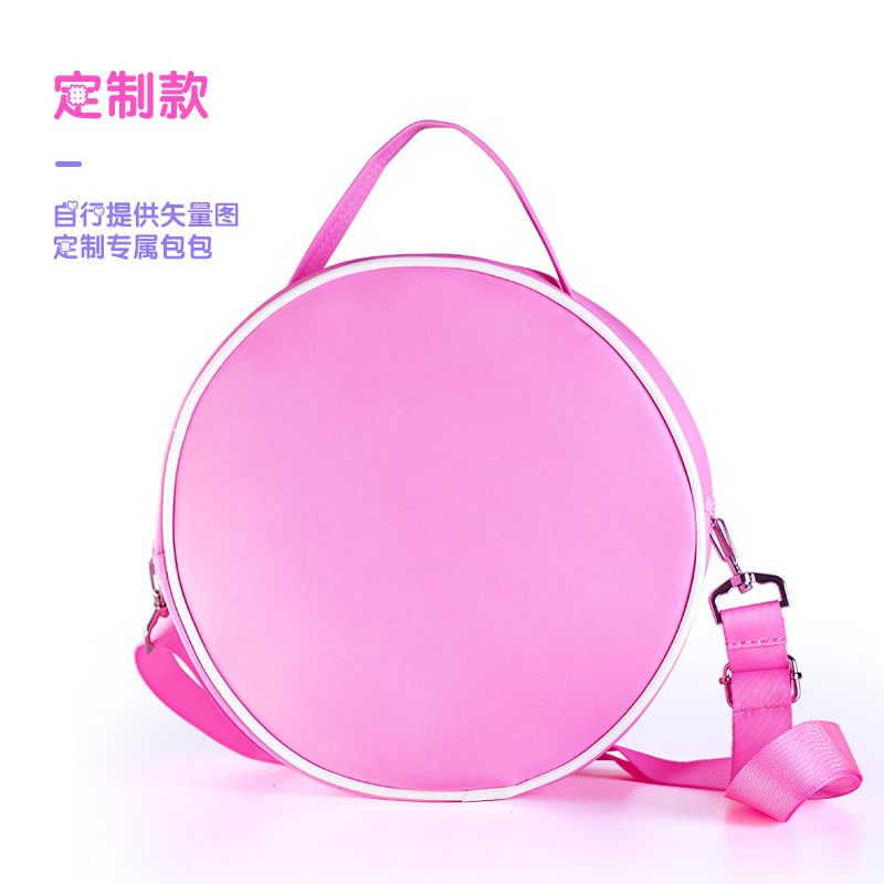 En stock bolsa de baile de Ballet de las niñas mini bolsa de mensajero lindo de un hombro de los niños portátil lindo Rosa pequeña bolsa redonda