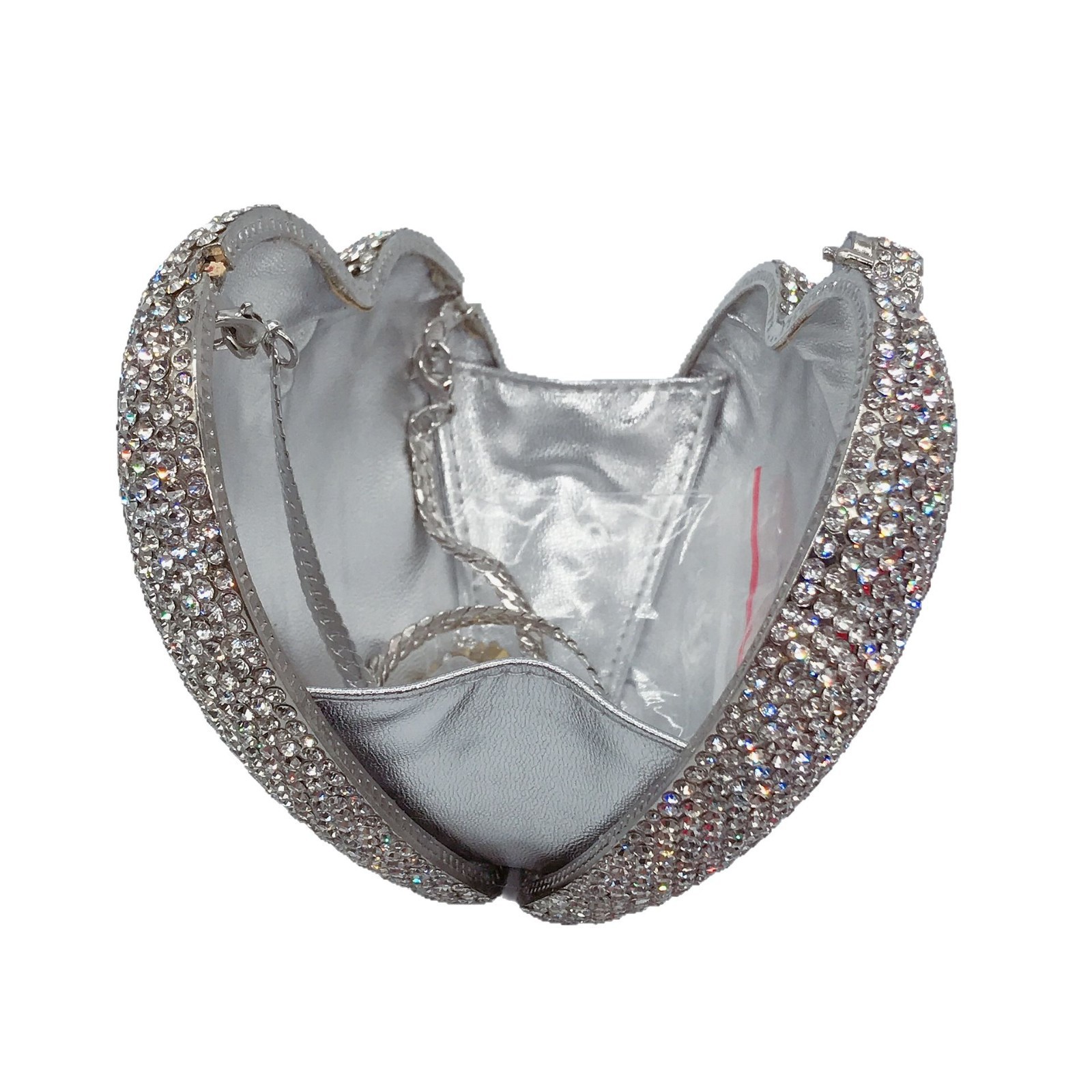 Seleccione estrictamente el nuevo diamante en forma de corazón bolsas de mano de banquete de diamantes bolsas de noche vestidos de mujeres bolsas de mano de celebridades cheongsam