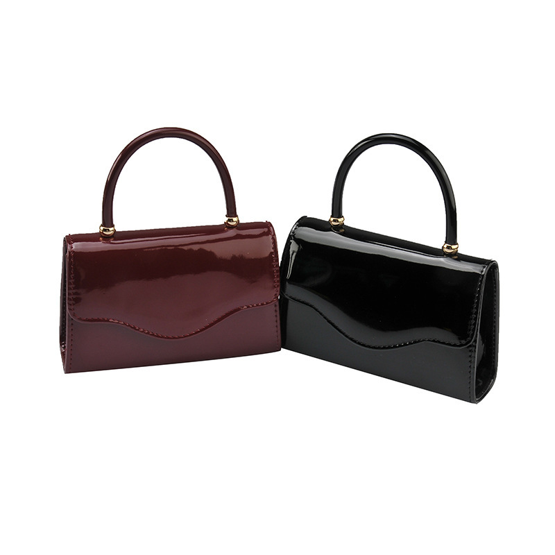 Cross-Border New Style Evening Bag, Solid Color Patent Leather Texture, Single-Shoulder Clutch Bag, Light Luxury Niche Elegant Handbag, Crossbody Bag for Women Cross-Border New Style Evening Bag, Solid Color Patent Leather Texture, Single-Shoulder Clutch Bag, Light Luxury Niche Elegant Handbag, Crossbody Bag for Women