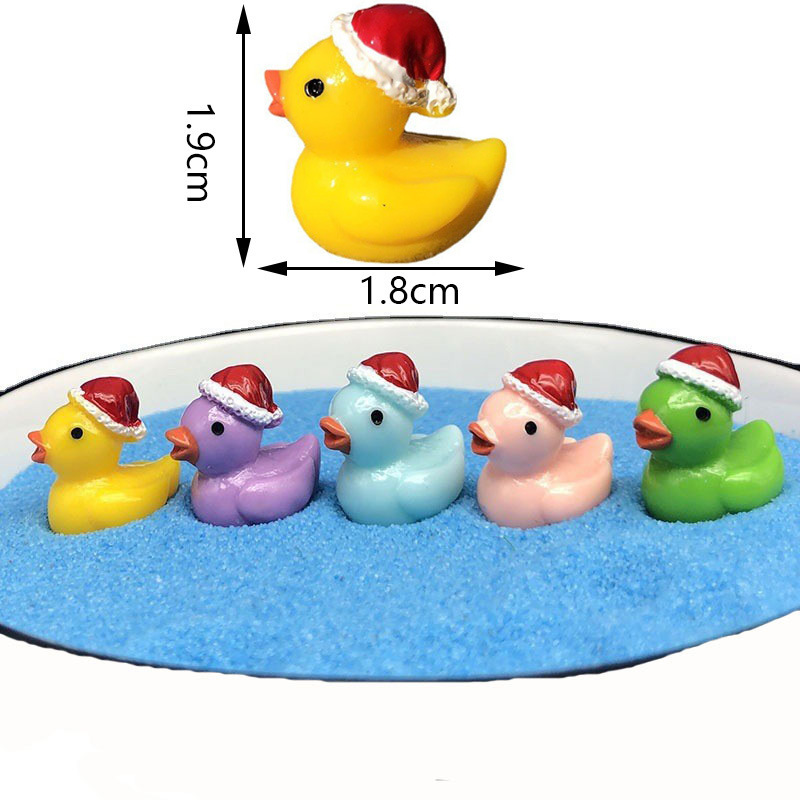 創意ミニクリスマスアヒルのかわいい家庭の小さいアクセサリーの小さい景観の多肉のコケの植物のアヒルの置物の装飾|undefined