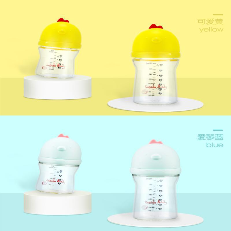 Baby Bottle, Newborn Anti-Flatulence Baby Bottle, High Temperature Resistance, Fall Resistance, Wide Mouth, Anti-Choking, High Borosilicate Glass Bottle