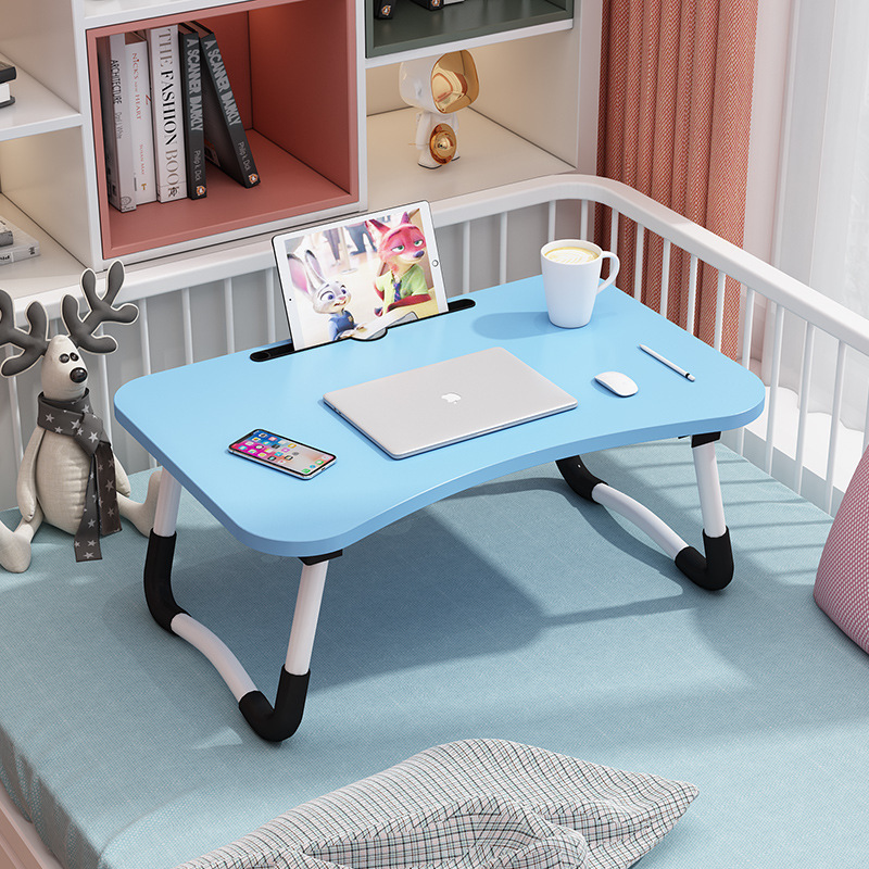 Escritorio de cama plegable mesa de computadora dormitorio dormitorio dormitorio estudio casero pequeña mesa de madera sólida