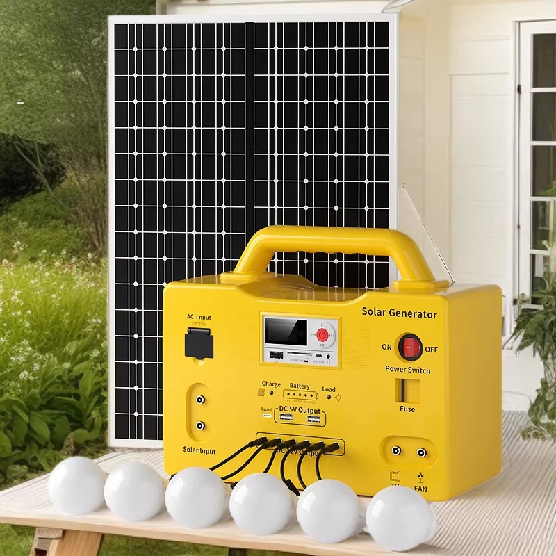 sistema de generación de energía solar fotovoltaica doméstica de alta potencia 30W con pequeño electrodoméstico generador fotovoltaico lámpara de iluminación al aire libre