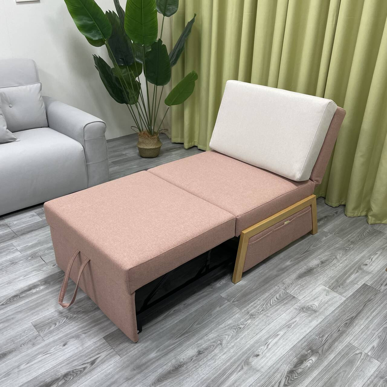 Sofá de tela moderna simple y tecnológica para una sola persona plegable alquiler pequeño tipo de casa sala de estar balcón peinado multifuncional