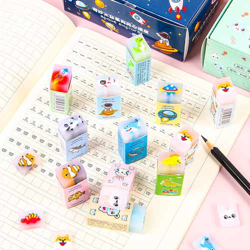 Creative cartoon eraser for children with less crumbs for painting, cuttable eraser, primary school student sandwich eraser, cute stationery