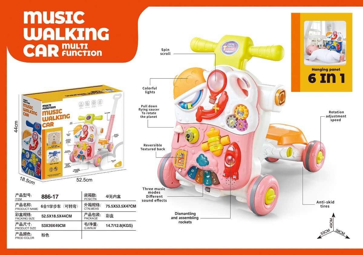 886-17 Polvo / carro de mano + locomotora + patineta + mesa de juego + panel desmontable