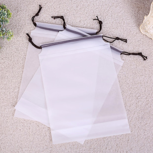 PE frosted bundle pocket daily necessities storage plastic bag wash towel cotton packing bag wear rope bag