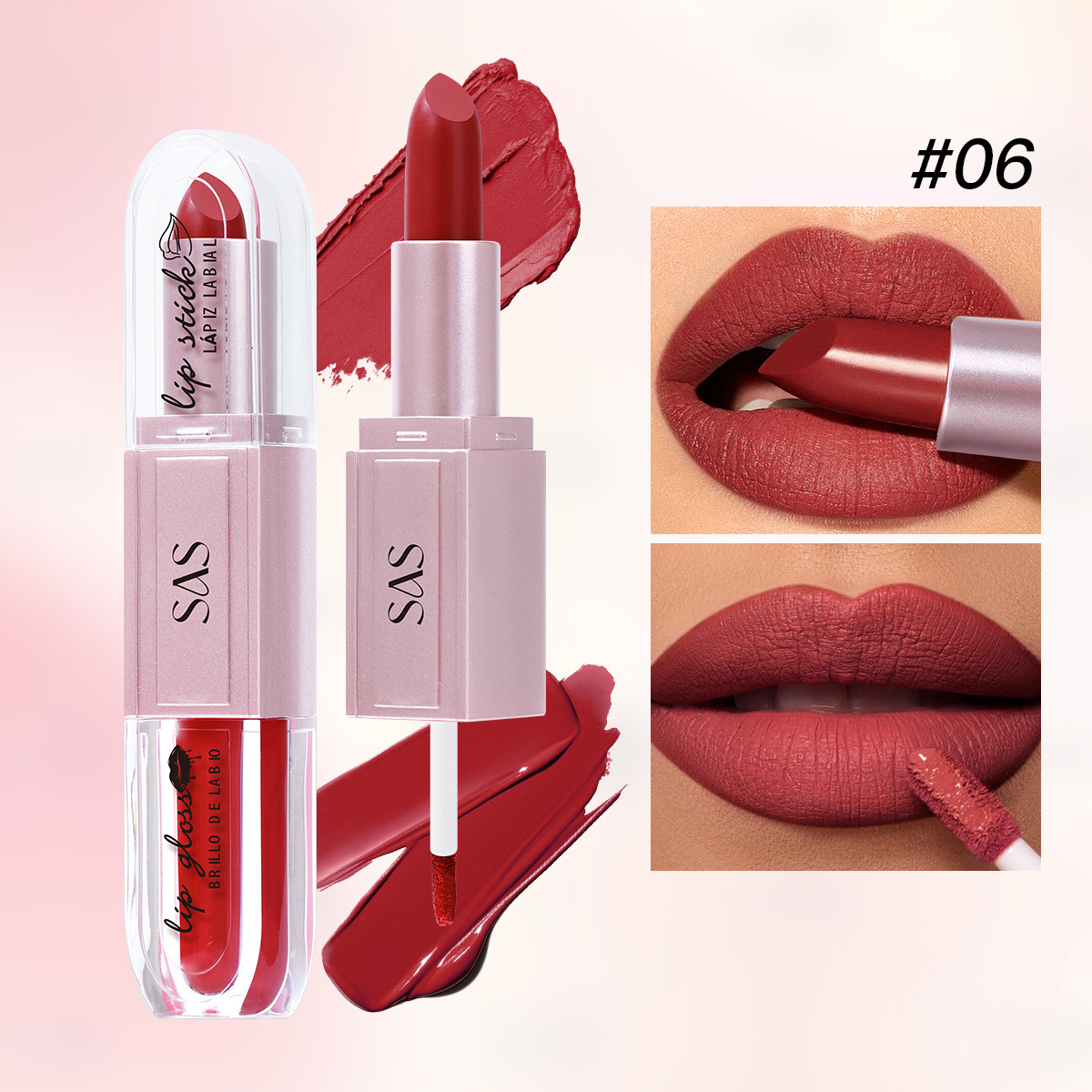 USHAS comercio exterior transfronterizo esmalte de labios terciopelo mate impermeable que no se desvanece lápiz labial largo SAC099
