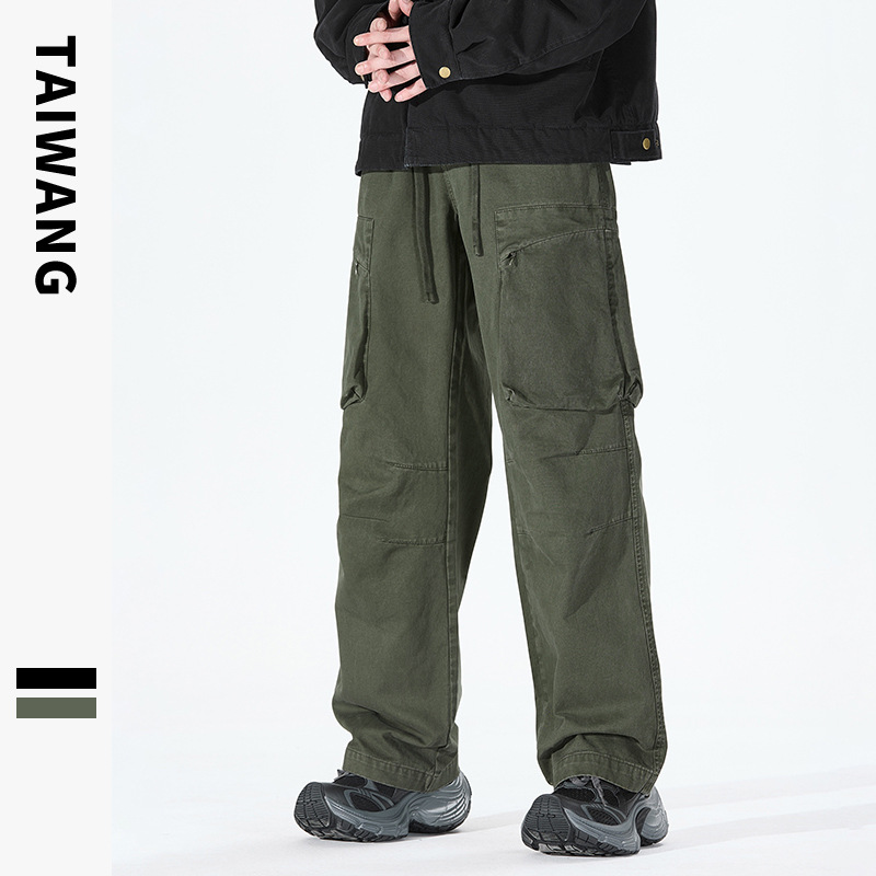 Men's Clothing Wear Retro Paratrooper Pants Garment Dyeing Workwear Loose Multi Pocket Pants Men's Trousers_voghion.com