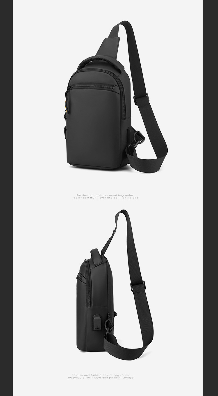 Sac poitrine homme bandoulière avec port usb sacoche pratique_voghion.com
