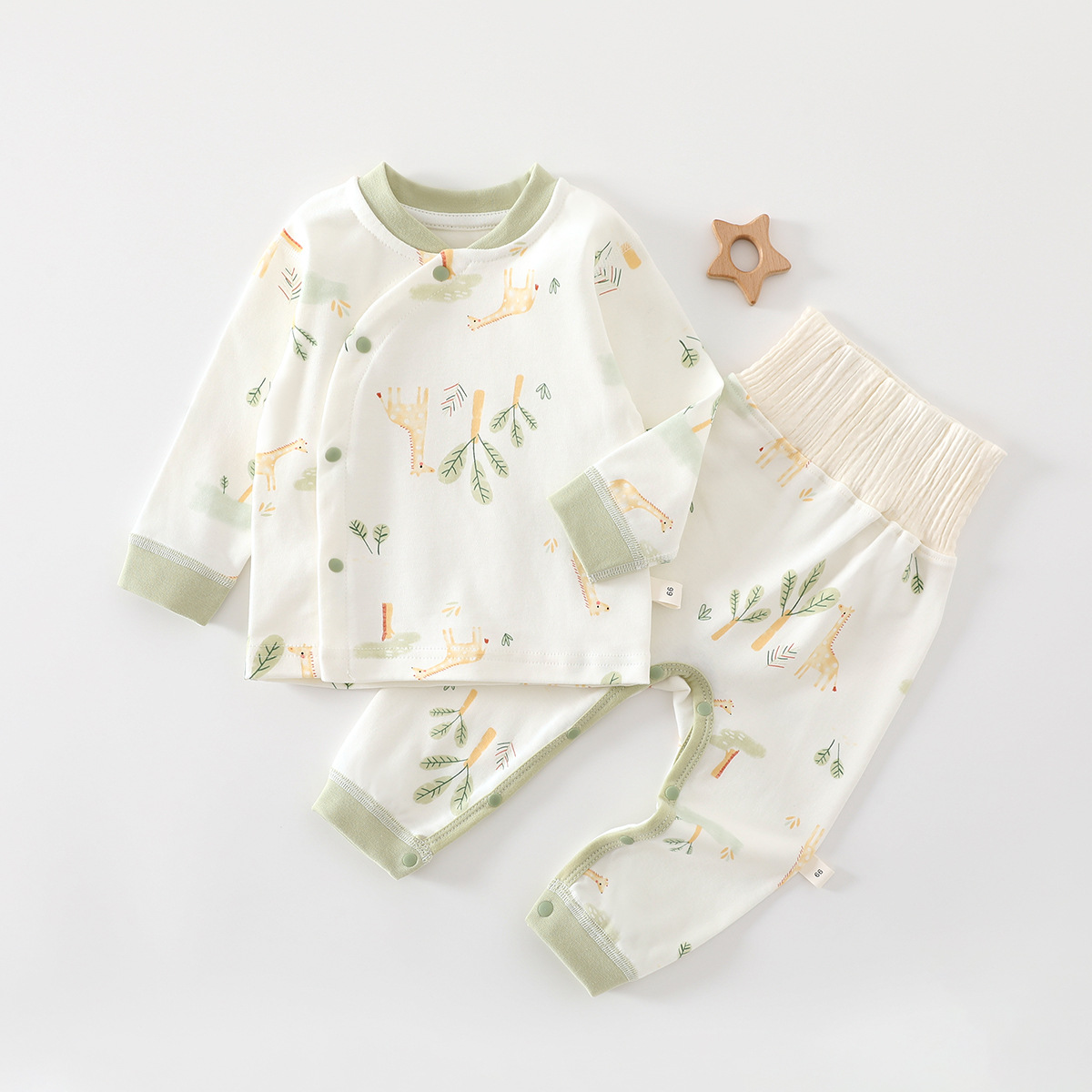 Baby Split Suit Pure Cotton Spring & Fall Intimates Autumn Clothes for Men and Women Baby High Waist Belly Protection Bottoming Newborn Clothes