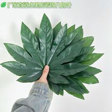 仿真八角金盘叶子水果店装饰用品假树叶葡萄陈列绿叶水果摊草坪垫