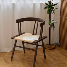 中古风乔治椅子现代简约民宿休闲餐椅日式实木绳编靠背书桌椅