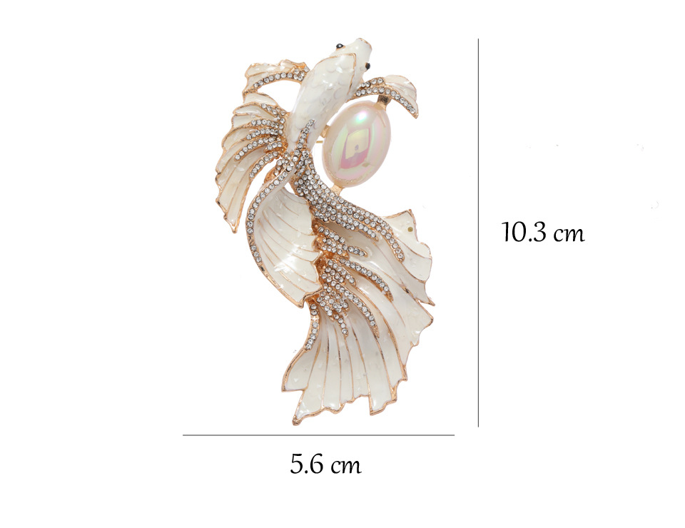 Brooches Classification Elegant Pin Carp Imitation Pearl Alloy Enamel Unisex Brooches
