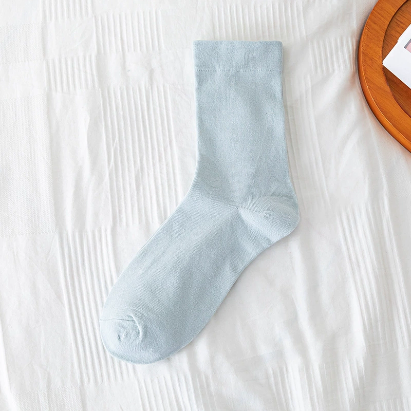 无 Summer thin white knee socks for pregnant, mid-length