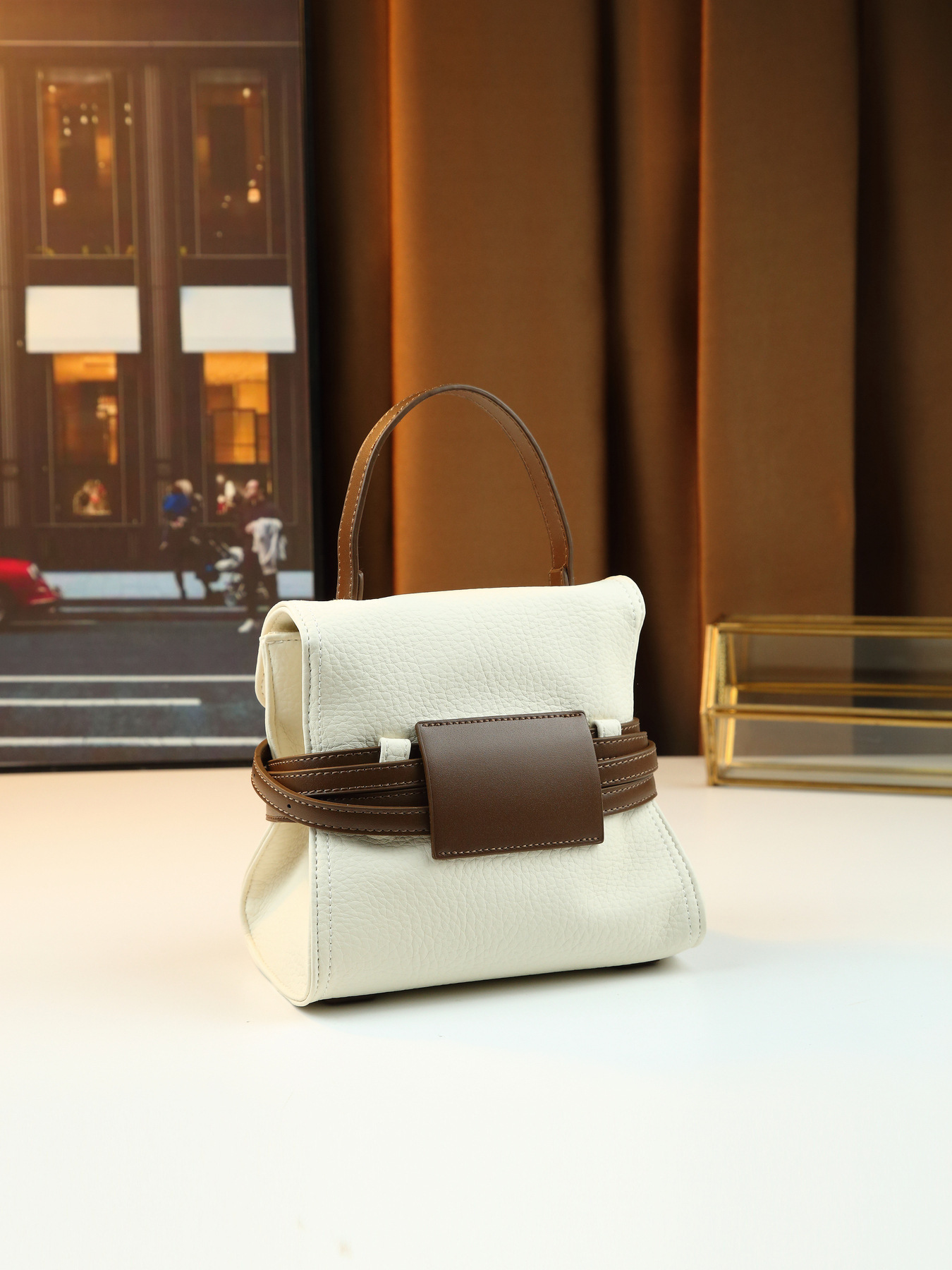 Damen Handtasche Aus Gewachstem Leder Als Umhängetasche Elegant_voghion.com