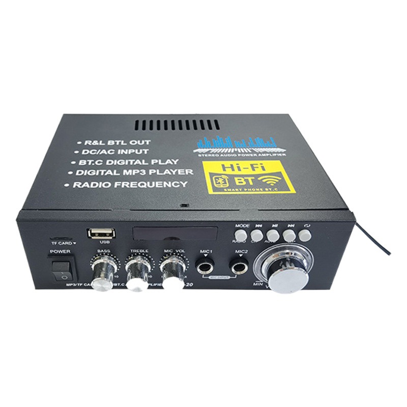 Fábrica transfronteriza dedicada para el hogar al aire libre amplificador de potencia de audio enchufe TF tarjeta U disco de doble canal de doble propósito placa del amplificador de potencia Bluetooth