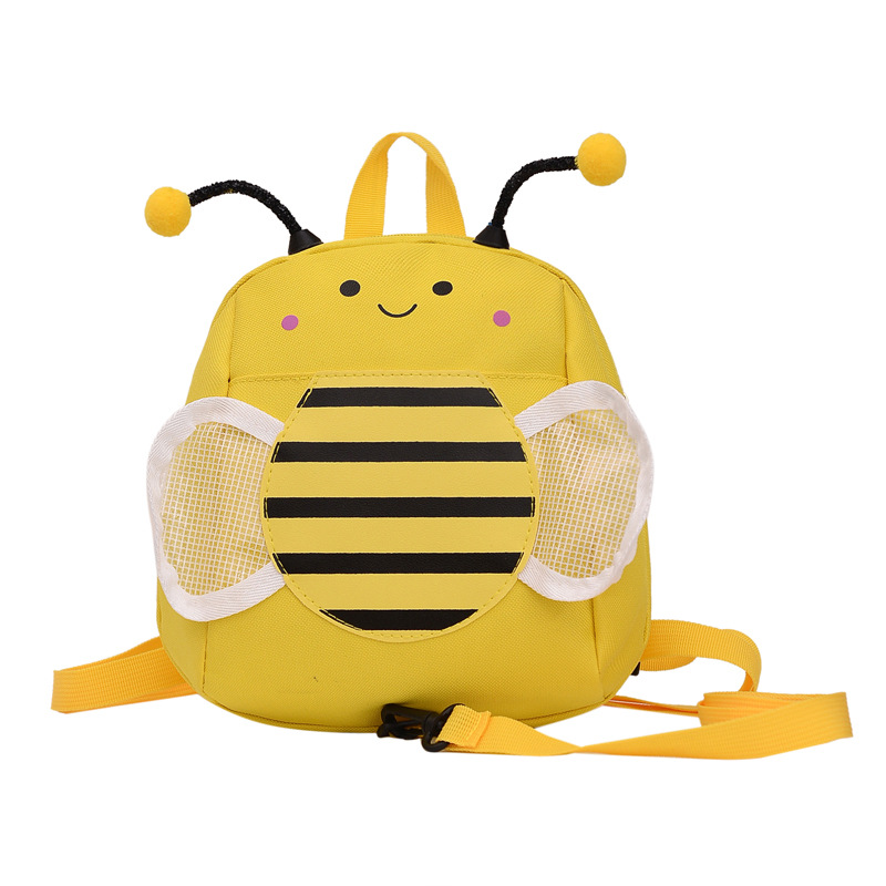 Nueva linda pequeña abeja anti-perdida niños mochila niño de dibujos animados mochila bebé kindergarten niña mochila